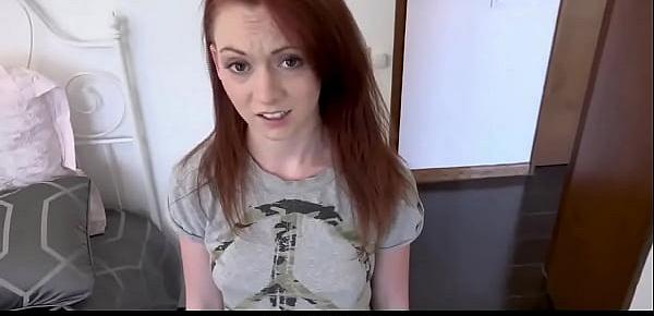  Redhead Teen Flashes Her Pussy For Her Stepdad